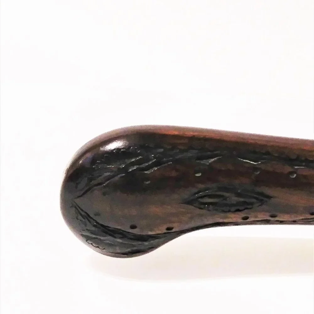 Vintage Wooden‎ Hand Carved Knife Fork Carving Set